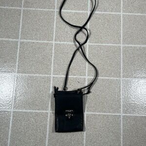Vintage Black Genuine Leather Crossbody Purse Bag‎ With Mirror